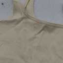 Artfish Women's Scoop Neck Sleeveless Knit Ribbed Fitted Casual Crop Tank Top (Small, Beige Tan)