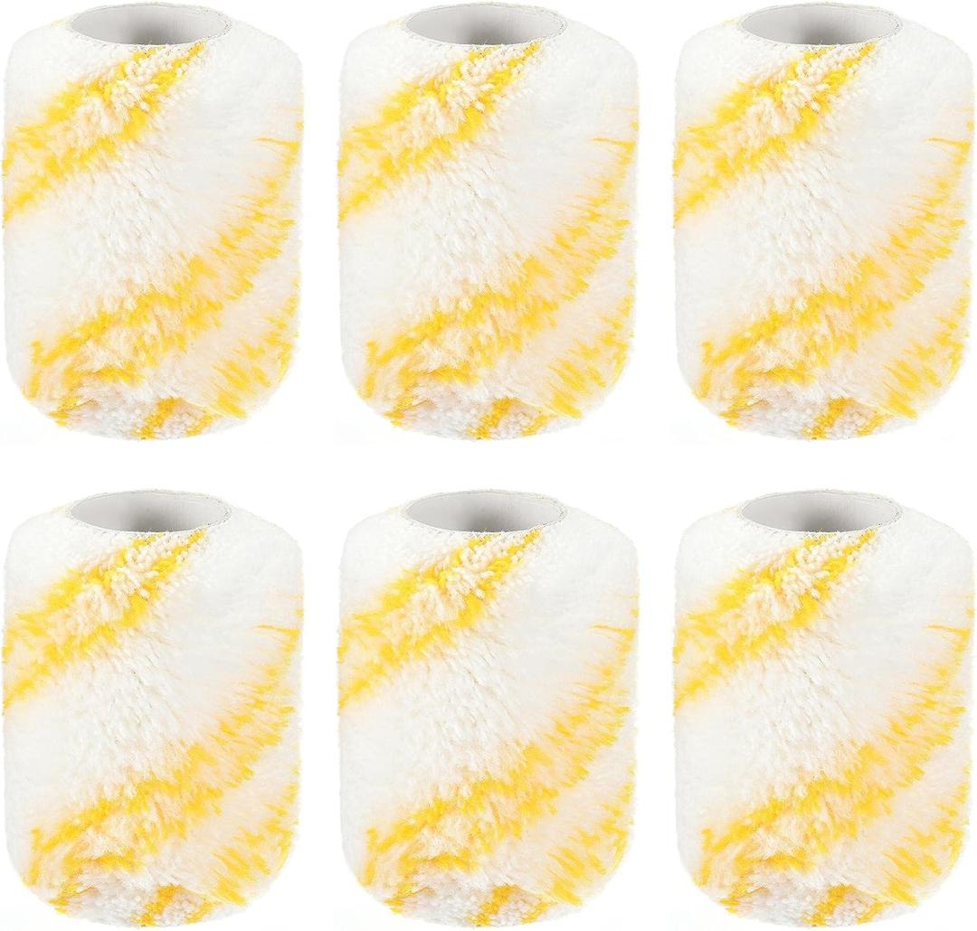 uxcell Paint Roller Cover 4 Inch x 3/4" Nap Mini Acrylic Fibers Brush for Household Wall Painting Treatment 6Pcs