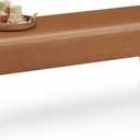 VASAGLE EKHO Collection - Bench for Entryway Bedroom, Synthetic Leather with Stitching, Ottoman Bench with Steel Legs, Living Room, Mid-Century Modern, Loads 660 lb, Caramel Brown ULOM076K01