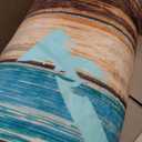 Bathroom Rugs, Kitchen Rug Non-Slip Soft Absorbent Bath Mats with Nautical Anchor Flannel for Bathroom Kitchen and Hallway 24 inches X 71 inches Turquoise/Brown (2' x 5'11" (Rectangular))