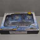 Aircraft Carrier Military Naval Ship with Pull Back Army Fighter Jet Toy Small Scale Model Plane Submarine Kids' Play Vehicle Set for Boy Girl Children