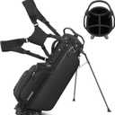 5 Way Golf Stand Bag with Full Length Dividers, Lightweight Golf Bag with Rain Cover, 6 Zippered Pockets & Cooler Bag, Breathable Straps