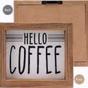 GENMOUS Wood K Cups Holder for Countertop, Farmhouse Coffee Pod Holder with Coffee Bar Decor Sign, Rustic K cup Organizer for Home Kitchen Storage, Station Organizer Accessories Brown