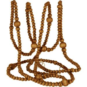 12 Feet Christmas Wooden Beads Garland Round Craft Farmhouse Vintage Wood Bead Garlands for Xmas Decoration Supplies(Coffee)