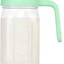Mason Jar Pitcher, 32 oz Glass Milk Pitcher, Wide Mouth & Leakproof Glass Pitcher with Lid for milk, Sun Tea, Juice, Cold Brew Coffee and Drinks (Green)