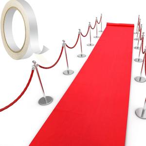 Shappy Red Carpet Runner Rug for Party 55gsm Thickness with 1 Piece Carpet Tape for Wedding Christmas Xmas Christmas Outdoor Accessories, Wedding Party Hallway Rug(4 x 30 Feet)