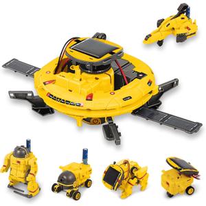 AESGOGO STEM Projects for Kids Age 8-12, Science Kits for Boys, Solar Robot Space Toy Building Kits, Christmas Birthday Gifts for 8 9 10 11 12-14 Year Old Boys Girls Teens. (Yellow)