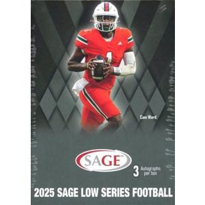 Sage 2025 Low Series Football, 3 Autographs Per Box, 60 Total cards