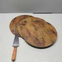4 Pcs Wooden Pizza Stands Tiered Serving Tray Stand with 3 Pizza Servers for Pie Cupcake Dessert Cheese Party Restaurant