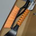 EcoNour 27" Aluminum Ice Scrapers for Car Windshield | Car Snow Scraper Window and Snow Brush with Ergonomic Foam Grip Winter Accessories (Orange)