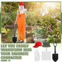 Lasnten 8 Pcs Halloween Couple Costume for Adults Prisoner Costume Accessories Include Shovel Hat Kettle Square Towel for Comedy Movie Cosplay Party Dress up