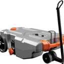Camco Rhino 36-Gallon Portable RV Tote Tank - Features 2 Steerable No-Flat Front Wheels & Built-in Gate Valve - Includes Removable 24" Tow Bar, 3’ Sewer Hose & More RV Accessories (39007)