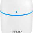 Portable Small Humidifier, WUTAER USB Personal Desktop Humidifier for Car, Office Room, Bedroom, Auto Shut-Off, 2 Mist Modes, Super Quiet(220ml, White)