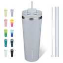 BJPKPK 26oz Stainless Steel Insulated Tumbler With lid And Straw Travel Coffee Thermal Tumblers Cup For Women And Men,Modern Blue