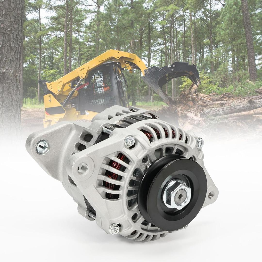 1G398-64012 Alternator Compatible with Caterpillar 259D 236D 242D 246D 257D 262D 277D 279D 287D 289D V3300 Replace A5TA8277 397-9953 23992N 400-48201 For Cat 259D, 12V 80A 1-Groove Pulley