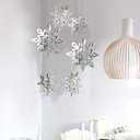 CNUSER Winter Wonderland Snowflakes Party Decorations 3D Card Hanging Paper Centerpieces for Christmastree/New Year/Baby Shower/Wedding Party (Mirror Silver)