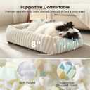 MIXJOY Dog Bed Large Size, Washable Large Dog Beds with Removable Cover, Rectangle Pet Beds for Big Dogs, Soft Warming Calming Pet Bed with Non-Slip Bottom, 36"x27"x8", White