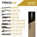 TRICO Gold™ (18-2616) 26 & 16 Inch Pack of 2 Automotive Replacement Windshield Wiper Blades for My Car Super Premium All Weather Beam Blade for Select Vehicle Models