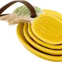 47th & Main Measuring Spoons - Ceramic Lemon Shaped Teaspoons Kitchen Essentials Gift Set, 4-Piece, Yellow