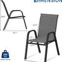 Garvee Patio Chairs Set of 4, Outdoor Stackable Dining Chairs with Textilene Fabric, All-Weather Deck Stacking Chairs with High Back for Backyard Poolside Garden Balcony, Brown