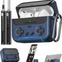 Inesore for Airpods Pro 3 Case Cover with Cleaner Kit,with Lock for Airpod Pro 3 (2025),Classic Cool Funny Game Console Hard Air Pods Pro 3 Case for Men Boy(Navy Blue)
