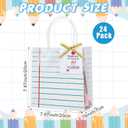 Frienda 24 Pcs Teacher Appreciation Gift Bags with Measuring Tape Ribbon Thank You Tags Clear PVC Notebook Style Gift Bags with Handle for Graduation End of Year Back to School Classroom Celebration