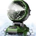 Portable Misting Fan,30000mAh Rechargeable Battery Powered,4 Strong Winds&4 Spray Mister,Floor Cooling Fan for Outdoor,Camping,Patios,Adjustable Base for 10-13in Bucket (No Bucket Included)