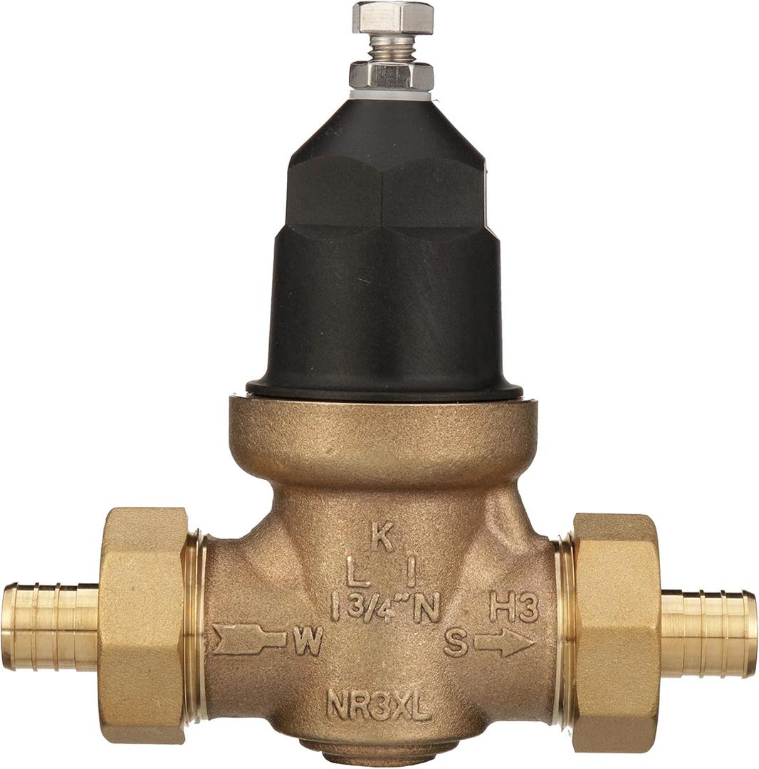 Zurn Wilkins 34-NR3XLDUPEX 3/4" NR3XL Pressure Reducing Valve with Double Union PEX Crimp Tailpiece Connection
