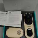 BOTSLAB Doorbell Camera Wireless, 5MP Video Doorbell, 180Panoramic View, No Monthly Fee, 2.4 GHz WiFi, AI Motion Detection, VR Mode, Battery or Wired Powered (Beige)