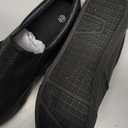 TUOPIN Womens Synthetic Leather Slip On Shoes,Padded Collar Slip on Sneakers for Women,Casual Loafers Walking Shoes (9.5, Full Black)