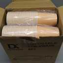 DX DENGXUAN 400-Piece Yellow Party Set,Disposable Paper Plates Cups Plastic Spoons and Fork Knives Blue Napkin,Suitable for 50 Guests,Disposable Party Tableware Set,Wedding Birthday Party