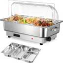 Garvee Electric Chafing Dish Buffet Set, 3 × 3 QT Roll Top Food Warmer