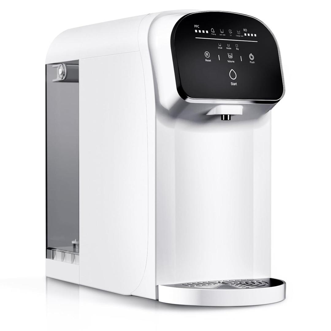 5 Stage Countertop Reverse Osmosis System Water Filter, 4: 1 Pure to Drain, 5L Large Water Tank, Portable Water Purifier, No Installation Required