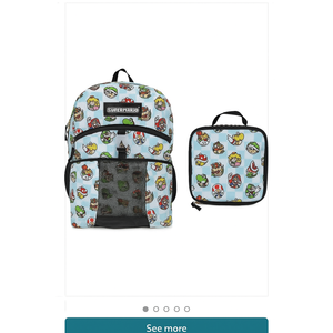 Super Mario Backpack and Lunch Box Set for Kids - Bundle with Mario Backpack, Mario Lunch Bag, Stickers, Water Bottle, More | Super Mario School Bag for Boys 4-6