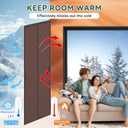 Magnetic Thermal Insulated Door Curtain, Fits 72'' x 80'' Doors(Curtain Size 74'' x 82''), Weatherproof Oxford with Cotton-Fill Insulation Door Cover for Winter, Keep Warm, Brown