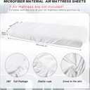 Breling Kids Air Mattress Fitted Sheets Compatible with Intex Cozy Kidz (Sheet Only) Toddler Inflatable Mattress Sheets for Kids Sleepover Party Travel Camping Airbed(White,2 Pcs), fit about 62.2 x 34.6 x 7 inches