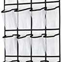 SAVERHO Over The Door Shoe Organizer, Hanging Shoe Organizer with 24 Mesh Large Pockets Door Shoe Rack Organizer for Men Women Kids Hanging Shoe Storage Bag.(White