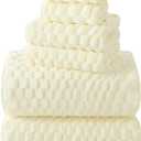 REDKISS Cream Extra Large Bath Towels Set of 6-35"x70" Oversized Bath Sheets for Adults, Microfibers Bathroom Towel Sets XL, Highly Absorbent Luxury Shower Towel for for Bathroom Spa Gym Hotel Yoga (Beige)