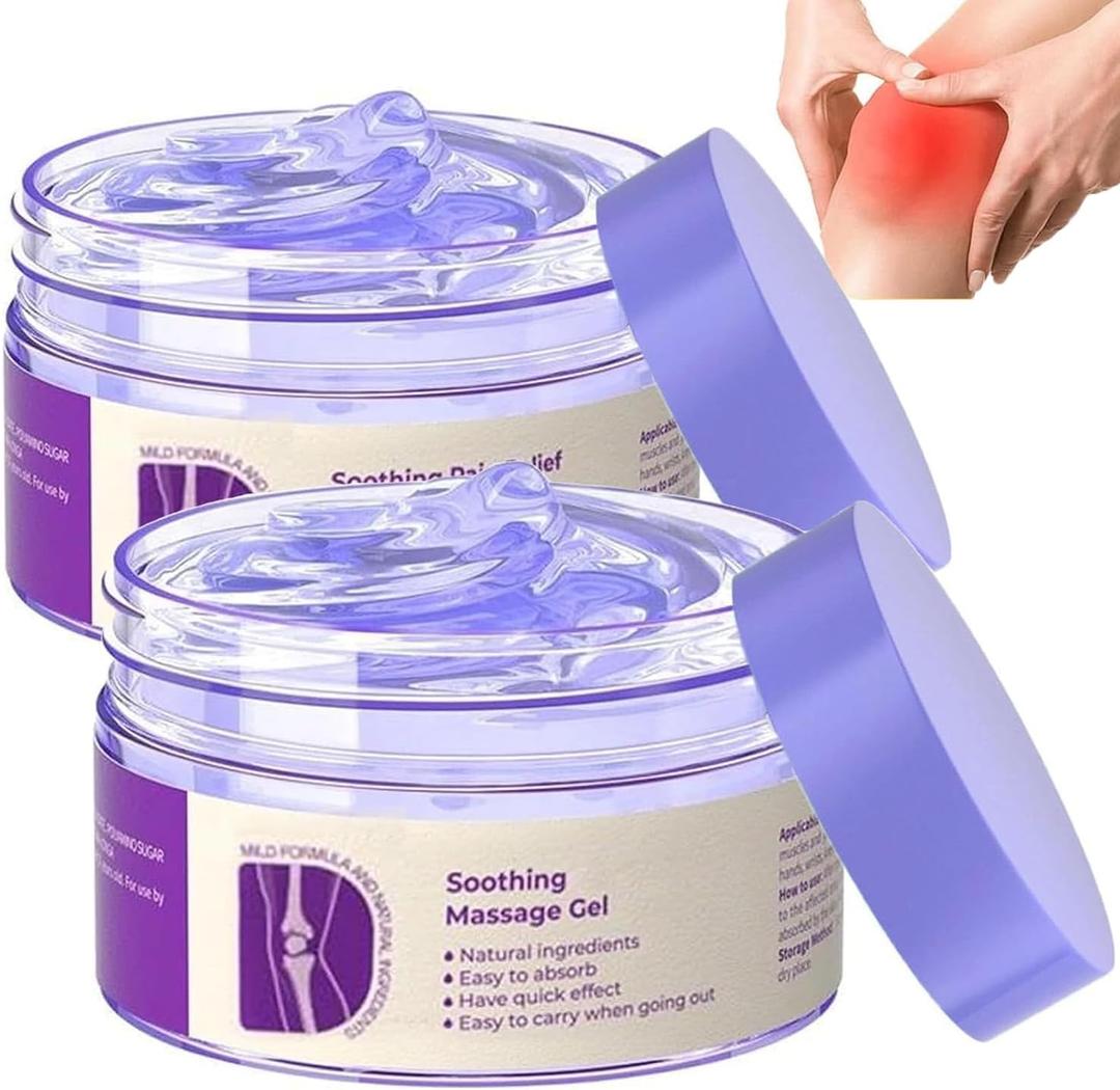 2 PCS Soothing Relief Massage Gel, Joint Gel Purple Gel Cooling Soothing Knees, Lumbar, Neck, Back, Shoulders, Hands, and Feet Body Ceams