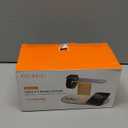 GUSGU 3 in 1 Charging Station with Three-Level Night Light, 15W Max Fast Charging, Wireless Charger for iPhone 15/14/13/12, iWatch S1-8/Ultra, AirPods (30W USB-C Charger Included), White