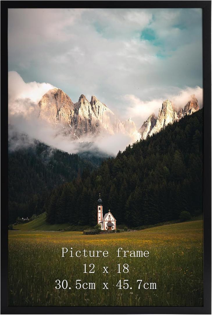 Giftgarden 12x18 Picture Frame Black, 12 by 18 Thin Poster Photo Frame for Gallery Wall Display, Single