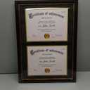 Yaetm Dark Brown Vertical Double Diploma Frame, 2-8.5 x 11 ( Brown )