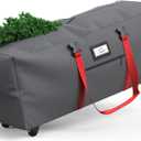 Rolling Christmas Tree Storage Bag for 9 ft Artificial Tree, 600D Waterproof Oxford Fabric, Large Christmas Tree Bag with Dual Zipper, Wheels, Handles, Heavy Duty Xmas Storage Container - Gray