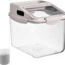 Fhiny 11LB Dog Food Storage Container, Airtight Pet Treat Bin Translucent Dry Food Grain Storage Barrels Sealed Bucket Moisture-Proof Plastic Cat Puppy Food Bin with Seal Locking Lid Keep Fresh (L:10"L x 7.5"W x 10"H)