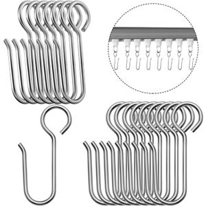 Jetec Metal Curtain Track Hooks S Shaped Small Curtain Metal Drape Wire Hooks for Ceiling Drape Track