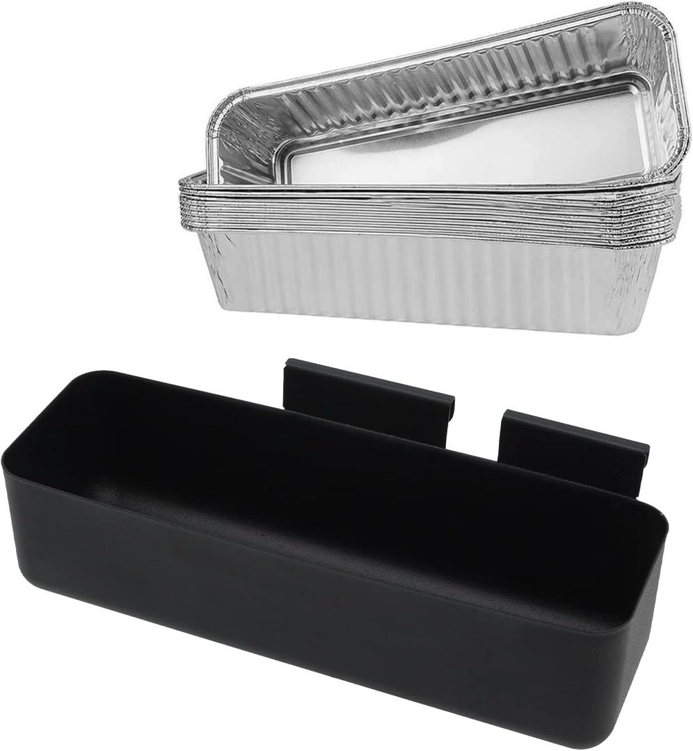MixRBBQ Grease Cup with Aluminum Drip Pans Liner Set for Camp Chef Griddles Accessories, Professional Drip Catcher Pan Holder for Camp Chef Stove SG100 SG90 SG14 SG30 SG60, Foil Pans(10 Pack), 24 oz