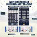 2026 World Soccer Cup Schedule & Match Fabric Wall Chart Set 2 Large Cloth Posters with Marker & National Flag Stickers for wonderful Soccer Fans Gift Soccer Game Night Decorations (75x130cm)