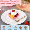 Newtay 50pcs 6oz Small Plastic Dessert Bowls Ice Cream Bowls Reusable Flower Shaped Party Serving Elegant Buffet Serving Cups for Nuts, Salad, Fruit, Snacks and Yogurt (Pink)