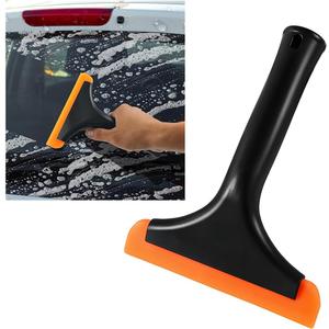 KVAEY Small Silicone Window Squeegee, 5.9 Inch Car Windshield Water Blade Squeegee with Non-Slip Handle, All-Purpose Cleaning Squeegee for Car Windshield, Window, Mirror (Black)
