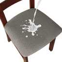 Genina Waterproof Seat Covers for Dining Room Chairs Covers Dining Chair seat Covers Kitchen Chair Covers slipcovers (Grey, 2 Pcs)